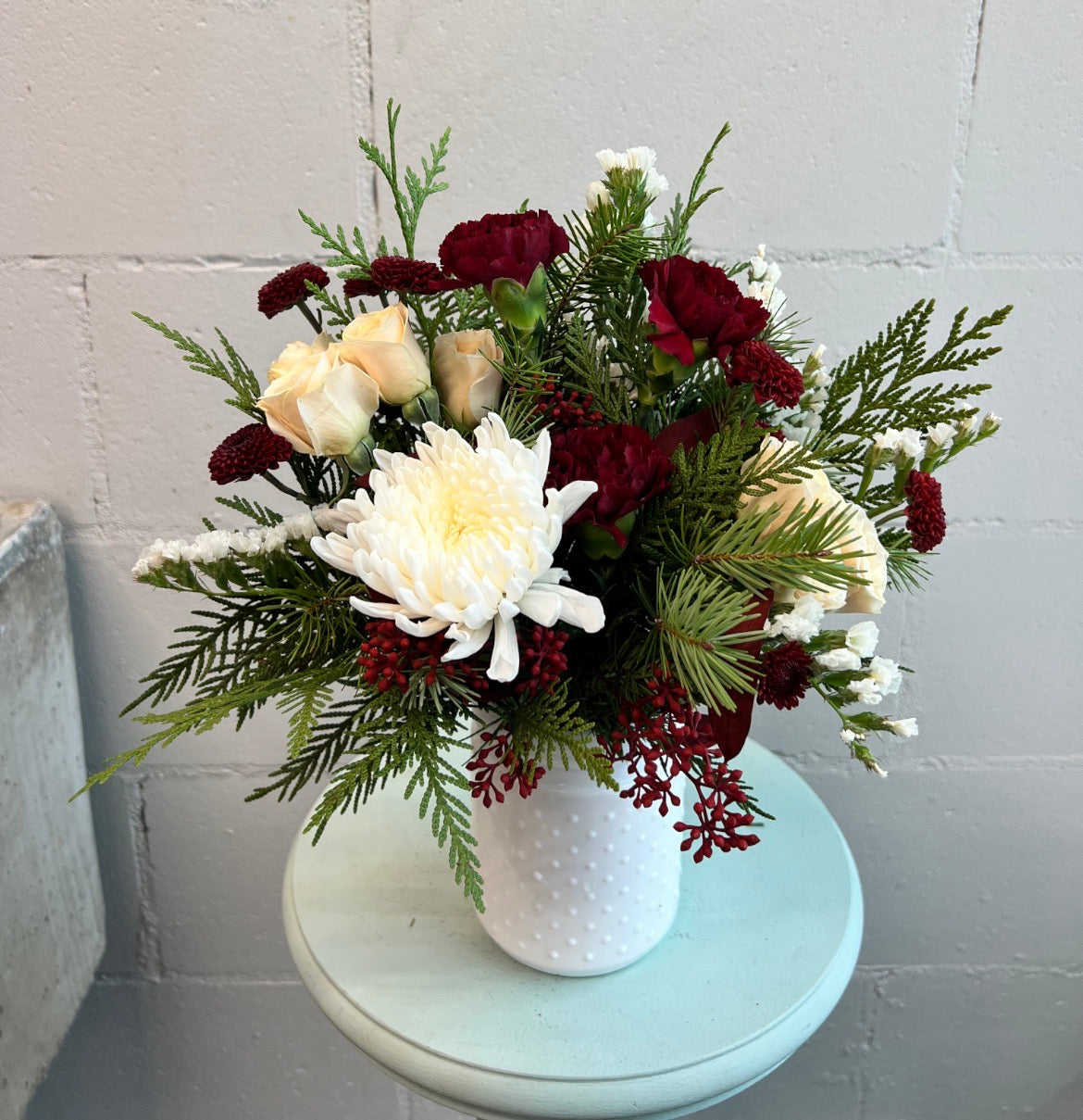 Holiday centrepiece flower arranging workshop